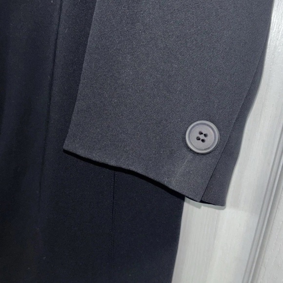 Vintage 90s Venezia Black Longline Coat Women’s Plus Sz 16 Blazer Jacket Duster - Picture 7 of 10